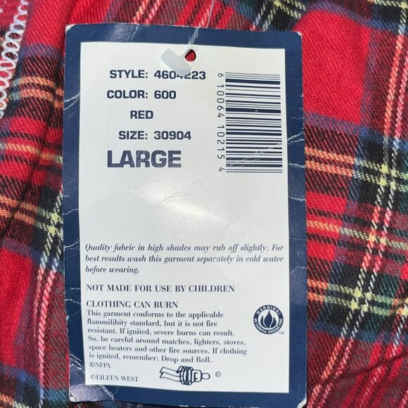 LANZ OF SALZBURG by ELLEN WEST Red Plaid Flannel Grandma Prairie Nightgown NWT L - Picture 10 of 14
